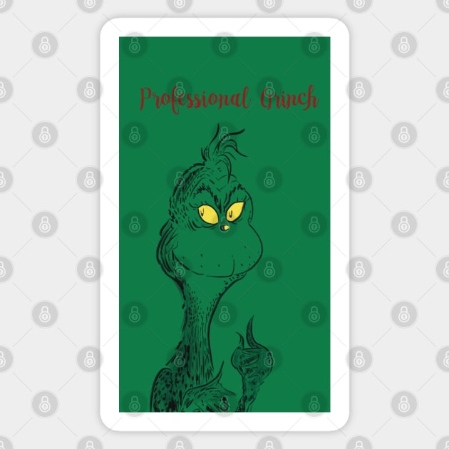 Professional Grinch Sticker by Bookishandgeeky